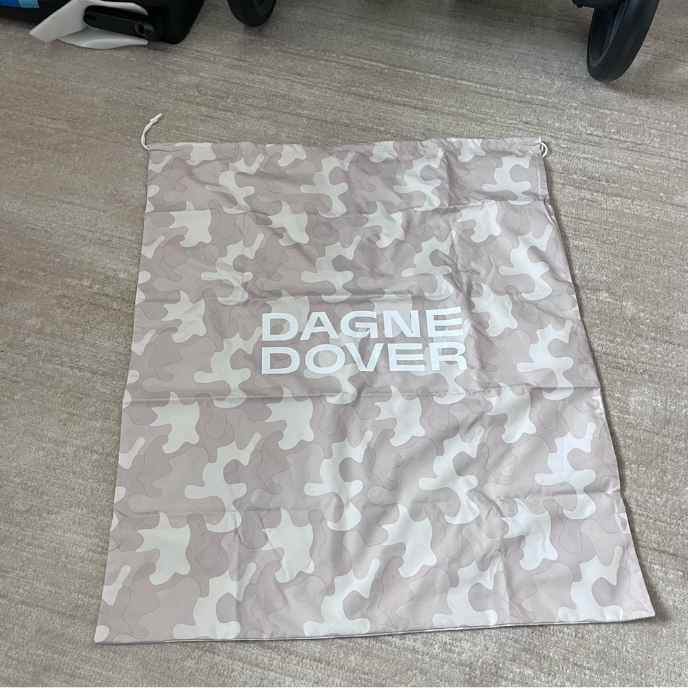 NWOT Dagne Dover Pink Camo Drawstring Dust Bag with White Logo